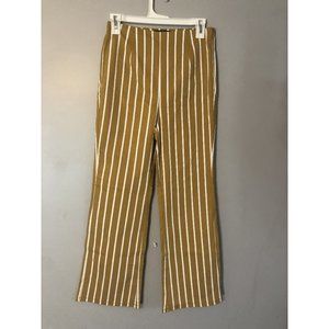 Forever 21 High-Waisted Gold Striped Flare Pants NWT